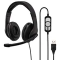 Produktbild: Hama PC Office USB Headset Stereo Kophörer mit Boom Mikrofon Mikro Büro Notebook