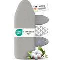 Produktbild: arteneur® - Made in Germany Bügelbrettbezug 130x45 | Hitzereflektierend | Gummizug | OEKOTEX100 | 5 Größen | Polsterung | Bügelbrettbezug für Dampfbügeleisen | Bügeltischbezug L Silber