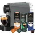 Produktbild: Tchibo Cafissimo „Pure plus“ Kaffeemaschine Kapselmaschine inkl. 30 Kapseln für Caffè Crema, Espresso und Kaffee | 0,8l | 1250 Watt | 11,9 x ... - Grau
