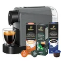 Produktbild: Tchibo Cafissimo „Pure plus“ Kaffeemaschine Kapselmaschine inkl. 30 Kapseln für Caffè Crema, Espresso und Kaffee | 0,8l | 1250 Watt | 11,9 x 33,7 x 24 cm | Grey