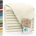 Produktbild: ZOLLNER 10er Set Gästehandtücher - weiche und saugstarke Handtücher - waschbar bis 95°C - Baumwolle - 30x50 cm in beige