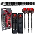 Produktbild: Harrows SUPERGRIP Ultra 90% Wolfram-Dart-Set mit weicher Spitze. Erhältlich in 18 g, 21 g, 22 g – inklusive Supergrip-Carbonschäfte, Supergrip-Flights und Reiseetui (22g)