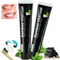 Produktbild: Aktivkohle Zahnpasta -Schwarze Kohle Zahnpasta -Natürliche Zahnaufhellung Bamboo Charcoal Toothpaste -Bambuskohle Zahncreme Weiße Zähne Ohne Fluorid -Raucher Whitening Zahncreme 2Stück