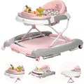 Produktbild: BRONEA 4-in-1 Gehfrei Babywalker ab 6 Monate | Lauflernwagen mit Schaukelfunktion und Spielpaneel mit Musik | Höhenverstellbare und Klappbar | Lauflernhilfe mit leisen Rollen und Bremsen