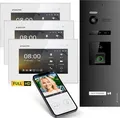 Produktbild: HD Video Türsprechanlage mit Fingerprint RFID und Smartphone App für 1 Familienhaus, 3x Monitore, Balter EVO HD Fingerprint