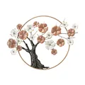 Produktbild: Wandbild Metallbild Wanddekoration CHERRY BLOSSOM aus Metall in Gold, Weiß, Rosa
