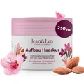 Produktbild: Jean & Len Aufbau Haarkur Mandel & Keratin, für stark strukturgeschädigtes Haar, repariert & reduziert Spliss sowie Haarbruch, glättet die Haarstruktur, Haarkur ohne Parabene & Silikone, vegan, 250 ml