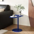 Produktbild: [en.casa] Beistelltisch Nastätten Gartentisch Couchtisch mit Metallgestell Sofatisch modernes Design für Wohnzimmer Schlafzimmer Balkon Terrasse 50 x 50 x 38 cm Dunkelblau