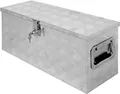 Produktbild: ECD Germany Truckbox aus Aluminium mit Deckel, 73x24x32 cm, abschließbar, Robustes Riffelblech, Wasserdicht, Werkzeugkasten Werkzeugkiste Werkzeugbox