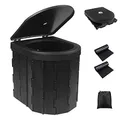 Produktbild: Fousenuk Campingtoilette Schwarz, Camping WC Faltbar mit 2 rollen Biologisch Abbaubaren Müllbeutel, Camping Toilette Mobile Notfall Trockentoilette für Wandern, Camping, Reisen, Stau