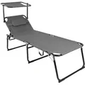 Produktbild: Xxl Alu Gartenliege Mit Dach L200xb70cm-mmc4400ansd