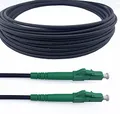 Produktbild: Elfcam® - 50m Gepanzerte Glasfaserkabel LC/APC auf LC/APC Stecker, Simple Singlemode 9/125μm OS2 Patchkabel, Schwarz (50M)