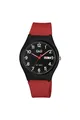 Produktbild: Q&Q Unisex-Uhr Armbanduhr Silikonarmband Silikon 10 Bar wasserdicht rot schwarz A212J009Y