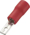 Produktbild: TRU COMPONENTS 736753-2.5 Flachstecker Steckbreite: 2.8mm Steckdicke: 0.8mm 180° Teilisoliert Rot 100St.