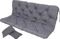 Produktbild: TexDeko® Bankauflage mit Rückenlehne für Hollywoodschaukel wasserabweisend UV-beständig, 100x50x56cm, Grau