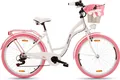 Produktbild: Goetze Mood 26 Zoll City Bike, 17 Zoll Tiefeinsteigerrahmen, 6-Gang Shimano, V-Bremse, LED-Beleuchtung, Komfortsattel, Rattankorb