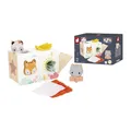 Produktbild: Janod – Holzspielzeug Taschentuchbox für Babys Ab 12 Monaten – 4 Steckteile + 4 Taschentücher mit verschiedenen Texturen – Formenspielzeug Steckbox – Ab 12 Monaten