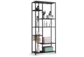 Produktbild: Coemo Standregal CHICAGO XL, Schwarz Wohnzimmer hohes Deko Regal aus Metall 6 Fächer Mehrzweckregal
