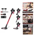 Produktbild: Kabelloser Staubsauger 4-in-1 C702 mit HEPA-Filter, 49 Min Laufzeit, Rot Grau