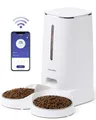 Produktbild: FUKUMARU Futterautomat Katze, 4L Katzenfutter Automat WiFi mit Doppelnäpfen, Automatischer Futterspender Katze/Hunde mit Maßgeschneidert Zeitplan, Akkubetrieben & Kabelgebundene Elektrik, Weiß