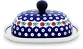 Produktbild: Bunzlauer Keramik Butterdose Bunzlauer Keramik Butterdose oval für 250g (1 Stück Butter) Dekor 41, Keramik