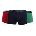 Produktbild: Tom Tailor Underwear Herren Retroshorts Hip Pants, 3er Pack, Einfarbig, Gr. Large (Herstellergröße: L/6), Blau (red-Navy-Green 2292)