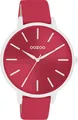 Produktbild: Oozoo Timepieces Damen Uhr in Rot - Armbanduhr Damen mit Lederarmband | Hochwertige Uhr für Frauen - Edle Analog Damenuhr in rund C11549