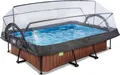 Produktbild: EXIT Wood Pool 220x150x65cm mit Filterpumpe und Abdeckung - braun