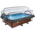 Produktbild: Exit Toys - Exit Wood Pool 220x150x65cm Mit Filterpumpe Und Abdeckung - Braun