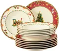 Produktbild: Seltmann Weiden Tafelservice Teller Set Weihnachten, Advent, Geschirr-Set Marie-Luise (12-tlg), 6 Personen, Porzellan, mit weihnachtlichem Dekor, Made in Germany, 12 Teile, für 6 Personen