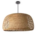 Produktbild: Paco Home Deckenlampe Bambus Hängeleuchte Boho Wohnzimmer Hängend Natur Korblampe Vintage E27 Retro 1,5m Textilkabel, Lampenart:Pendelleuchte - Typ 2, Leuchten Farbe/Größe: Natur (Ø45 cm)