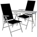 Produktbild: Mojawo - 3-teiliges Campingmöbel Set 120x60x58/70cm-mmc330872+2xmmc5000s