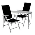 Produktbild: 3-tlg. Campingmöbel Set Aluminium höhenverstellbar Campingtisch + 2 Klappstühle