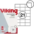 Produktbild: Viking Universaletiketten Selbstklebend 70 x 42,3 mm Weiß 100 Blatt mit 21 Etiketten