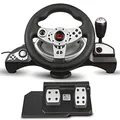 Produktbild: NanoRS RS700 Gaming Rennlenkrad 270° Lenkbereich Ganghebel Gas- und Bremspedal Vibrationen 7 in 1 Lenkrad Kompatibel mit PS 4 / PS3 / Xbox ONE/Xbox One S/PC (X-Input/D-Input) / Android