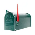 Produktbild: Wiltec US Mailbox grün 150 x 513 x 223 mm, amerikanischer Briefkasten mit Fahne, Wandbriefkasten oder Standbriefkasten Stahl amerikanisches Design