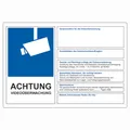 Produktbild: Aufkleber Achtung Videoüberwachung 30x20cm DSGVO BDSG Datenschutz Schild R069