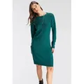 Produktbild: Strickkleid TAMARIS, Damen, Gr. 36, N-Gr, grün (pertol melange), Strick, Obermaterial: 50% Viskose, 28% Polyester, 22% Polyamid, figurumspielend mini, Rundhals, Rippbündchen, Kleider Strickkleid, Mini-Länge, modischer Ajourstrick