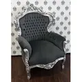 Produktbild: Casa Padrino Barock Sessel King Grau / Silber - Luxus Antik Stil Sessel