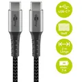Produktbild: Goobay USB-C auf USB-C mit Metallsteckern, grau, 2m