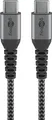 Produktbild: Goobay USB-C auf USB-C Textilkabel mit Metallsteckern (space grau/silber) 2 m, 2 m, Schwarz-Grau - elegantes und extra-robustes Verbindungskabel für Geräte mit USB-C Anschl (49303)