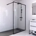 Produktbild: Marwell City Duschwand - 120 X 200 Cm - Schwarz - Begehbare Dusche - Walk-in - Duschabtrennung- Schwarze Duschwand