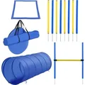 Produktbild: Agility-Übungs-Set Slalom-Hürden-Tunnel Hundesport Trainingsplatz PE+Polyester Blau+Gelb - Pawhut