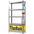 Produktbild: KARAT Schwerlastregal Grizzly - Bis zu 1250 kg Traglast - Schnelle Montage durch Stecksystem - 180 x 90 x 45 cm - Grau-Anthrazit