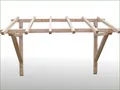 Produktbild: Holz Vordach 120x205 cm Haustürüberdachung Pultdach Wetterfest