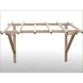 Produktbild: Holz Vordach 120x205 cm Haustürüberdachung Pultdach Wetterfest