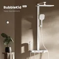 Produktbild: EMKE® Duschsystem mit Thermostat Matt Weiß mit Kinderdusche, Digitalanzeige & Chlorfilter 4 Ausgänge Familienfreundlich Duschsäule F23