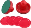 Produktbild: Air Hockey Pushers 2 Stück 76mm Air Hockey Tisch Filzschieber mit 4 Stück Rot...