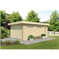 Produktbild: Lasita Garage Canberra Set mit Schwingtor 360 cm x 540 cm Natur/Unbehandelt