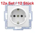 Produktbild: 12-er Set /Gunsan VISAGE + MODERNA Modul Steckdose Schutzkontakt Unterputz Weiss